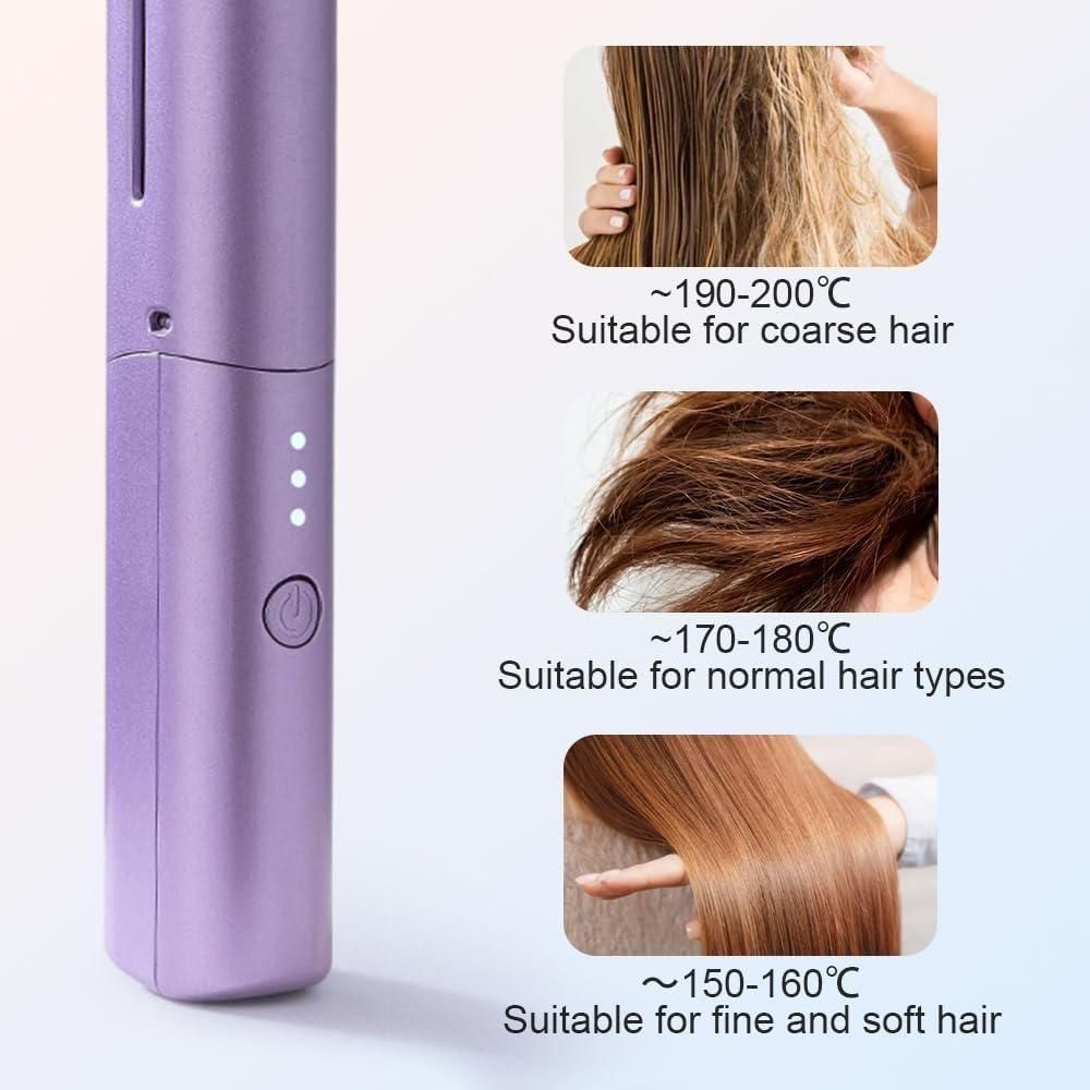 Portable Mini Rechargeable Hot Hair Straightener Cordless