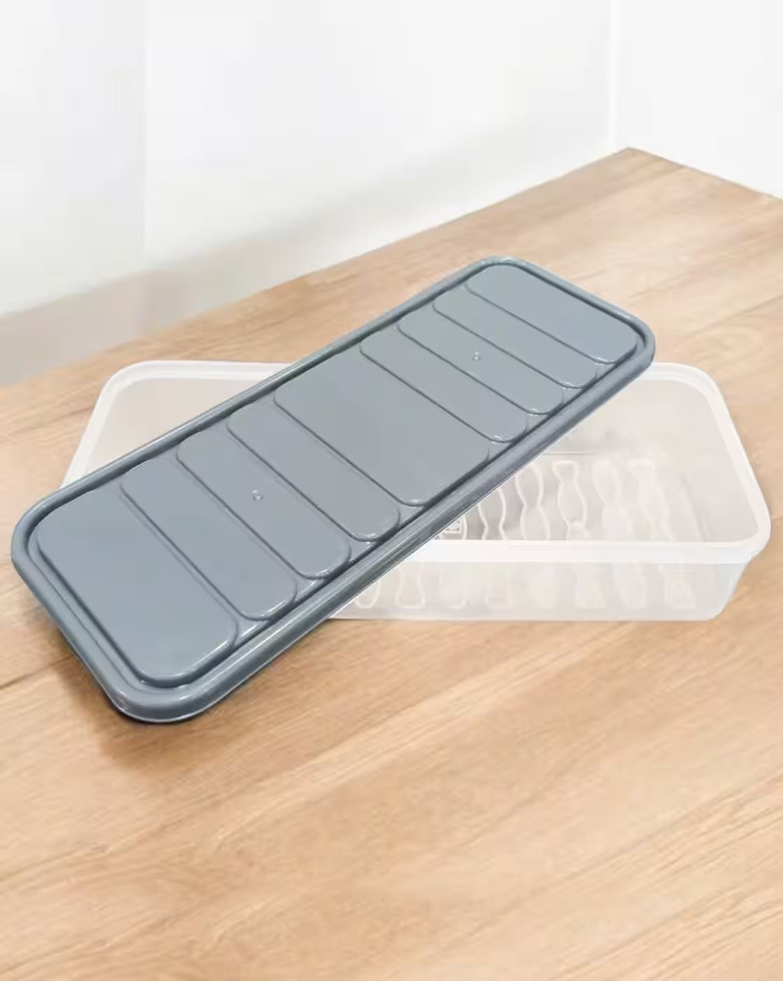 Plastic Fridge Container - 1200 ml  (Pack of 6, Grey)