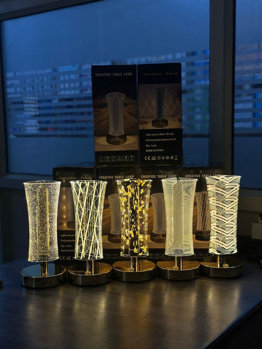 Frosted Glitter Crystal Table Lamp