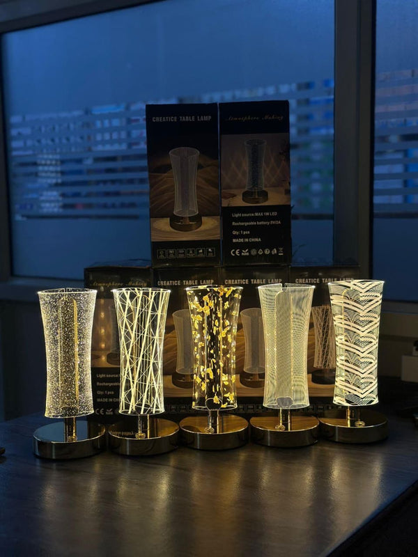 Frosted Glitter Crystal Table Lamp